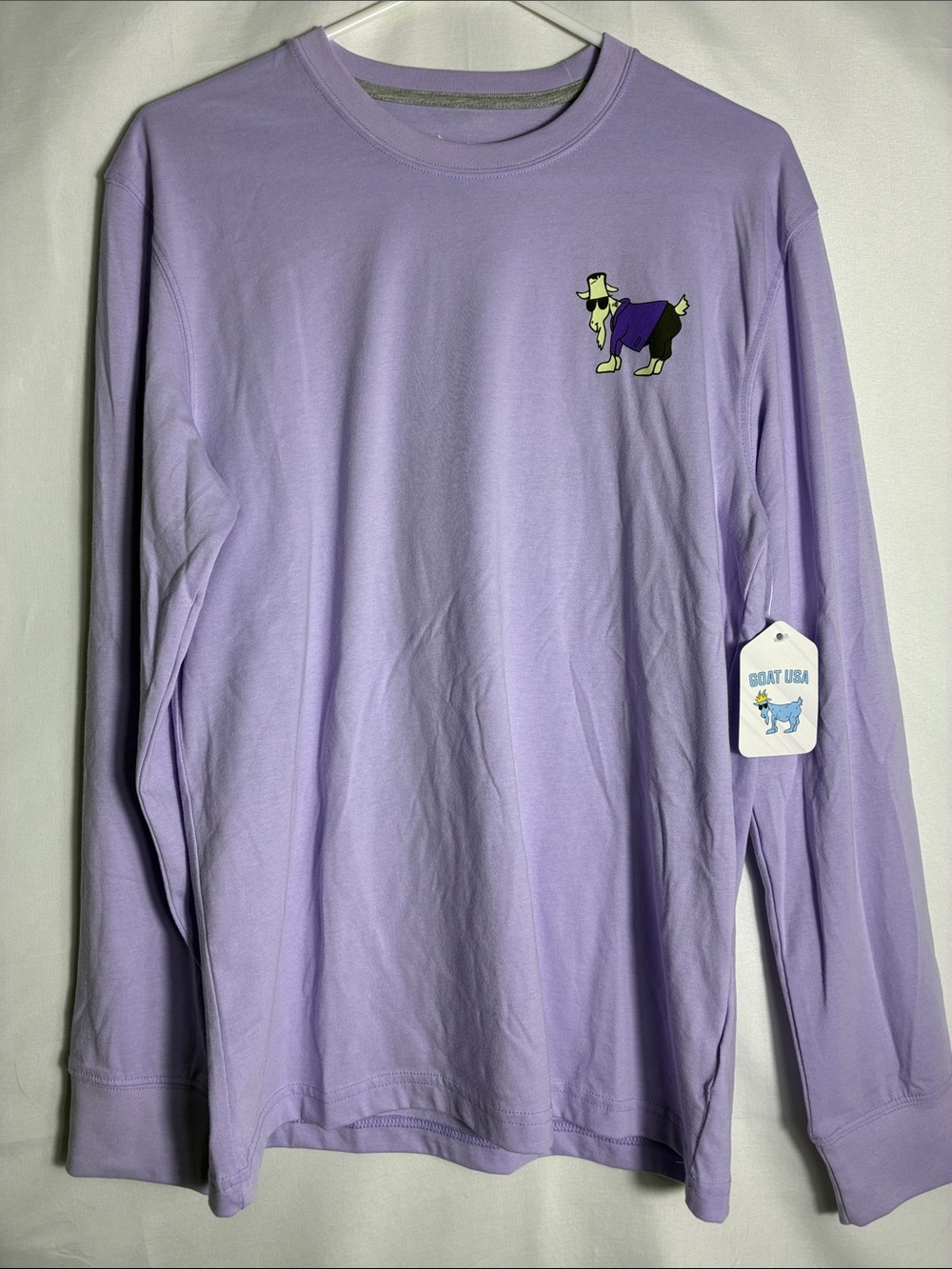 Goat USA Lavender Long-Sleeve Crewneck Frankenstein size adult Small NWT